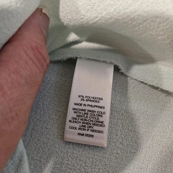 Express Pastel Blue Blouse Cap Sleeve Top Zipper Flowy Casual Work Office XS - Picture 6 of 8